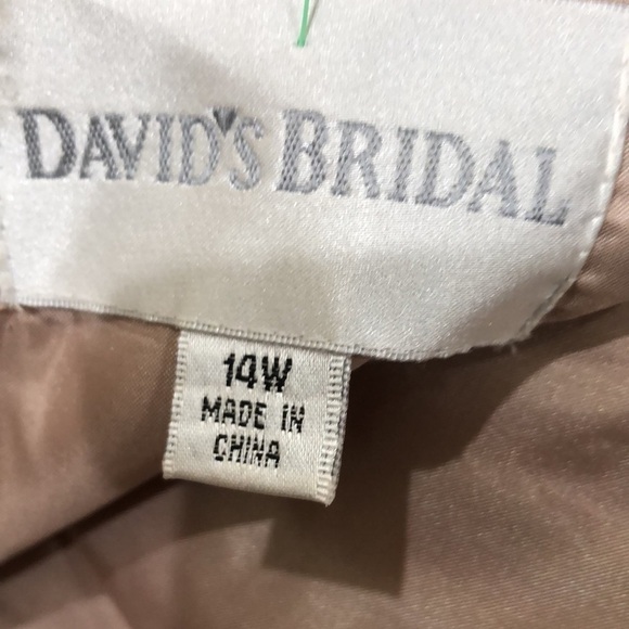 David’s Bridal Gown Maxi Dress Size 14W Iridescent Blue Pink Rhinestone Sequins - Picture 9 of 10